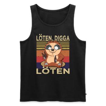 Löten Digga Löten - Biertrinker Spruch - Saufen - Männer Premium Bio Tank Top - Schwarz - Vorne - Michal (187cm)