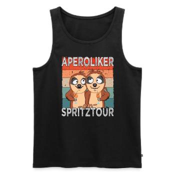 Aperoliker on Spritztour Faultiere - Cocktail - Männer Premium Bio Tank Top - Schwarz - Vorne - Michal (187cm)