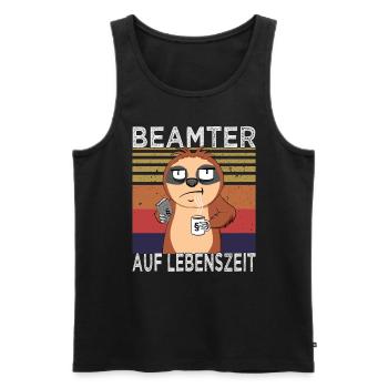 Beamtenstatus & lustige Beamten Sprüche - Männer Premium Bio Tank Top - Schwarz - Vorne - Michal (187cm)