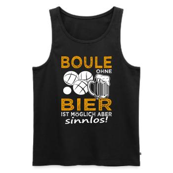 Boules sans bière - Joueur de boules - Boccia - Débardeur bio Premium Homme - noir - Devant - Michal (187cm)