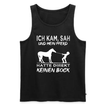 Führungskraft Pferd & Reiterin - Westernreiten - Männer Premium Bio Tank Top - Schwarz - Vorne - Michal (187cm)
