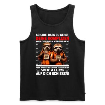 Werden dich vermissen - Jobwechsel - Männer Premium Bio Tank Top - Schwarz - Vorne - AI Model Male 178 light (178cm)