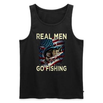 De vrais hommes vont à la pêche - Débardeur bio Premium Homme - noir - Devant - Michal (187cm)
