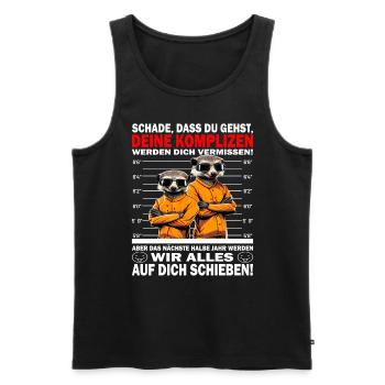 Glückwunsch zur Flucht aus der Anstalt Jobwechsel - Männer Premium Bio Tank Top - Schwarz - Vorne - AI Model Male 178 light (178cm)