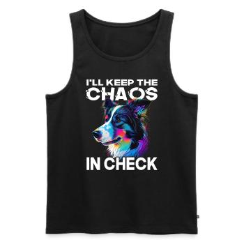 Border Collie - Dog Lovers - Dog Owners - Men's Premium Organic Tank Top - black - Front - Michal (187cm)