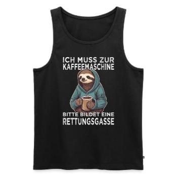 Morgenmuffel & Kaffee Sprüche für Arbeitskollegen - Männer Premium Bio Tank Top - Schwarz - Vorne - Michal (187cm)