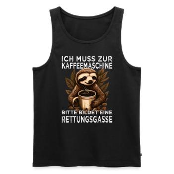 Morgenmuffel & Kaffee Sprüche für Arbeitskollegen - Männer Premium Bio Tank Top - Schwarz - Vorne - Michal (187cm)