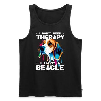 Beagle - Amoureux des chiens - Propriétaires de chiens - Débardeur bio Premium Homme - noir - Devant - Michal (187cm)