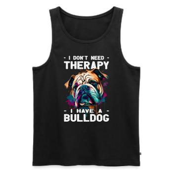 Bulldog - Amoureux des chiens - Propriétaires de chiens - Débardeur bio Premium Homme - noir - Devant - Michal (187cm)