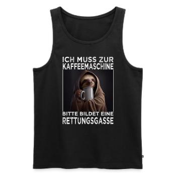 Morgenmuffel & Kaffee Sprüche für Arbeitskollegen - Männer Premium Bio Tank Top - Schwarz - Vorne - Michal (187cm)