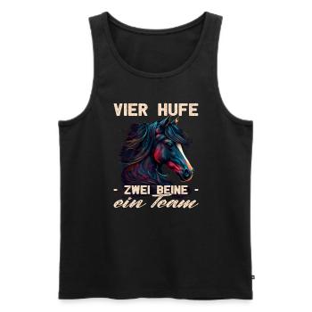 4 Hufe 2 Beine 1 Team - Pferdemädchen - Reiter - Männer Premium Bio Tank Top - Schwarz - Vorne - AI Model Male 178 light (178cm)