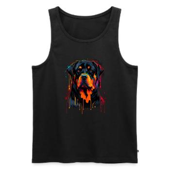 Rottweiler - Hundeliebhaber - Hundebesitzer - Männer Premium Bio Tank Top - Schwarz - Vorne - AI Model Male 178 light (178cm)