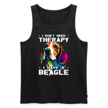 Beagle - Amoureux des chiens - Propriétaires de chiens - Débardeur bio Premium Homme - noir - Devant - Michal (187cm)