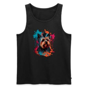 Yorkshire Terrier - Hundeliebhaber - Hundebesitzer - Männer Premium Bio Tank Top - Schwarz - Vorne - Michal (187cm)