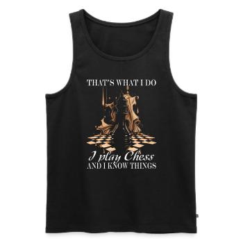 Chess - Chess player - Men's Premium Organic Tank Top - black - Front - AI Model Male 178 light (178cm)