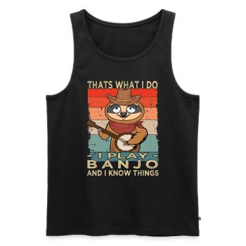 Je joue du Banjo - guitare - Débardeur bio Premium Homme - noir - Devant - Michal (187cm)