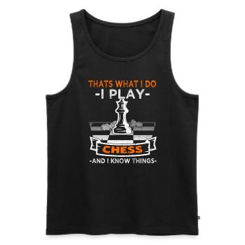Chess - Chess Player - Men's Premium Organic Tank Top - black - Front - AI Model Male 178 light (178cm)