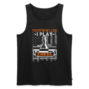 Chess - Chess player - Men's Premium Organic Tank Top - black - Front - AI Model Male 178 light (178cm)