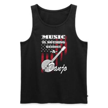 Banjo Guitar - Banjo Player - Men's Premium Organic Tank Top - black - Front - Michal (187cm)