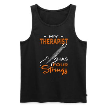Bassspieler - Gitarre - Gitarrist - Männer Premium Bio Tank Top - Schwarz - Vorne - AI Model Male 178 light (178cm)