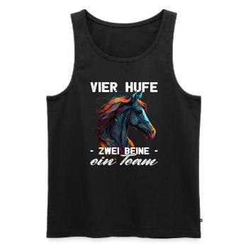 Pferdemama Pferdemädchen - Reiten - Westernreiter - Männer Premium Bio Tank Top - Schwarz - Vorne - Michal (187cm)