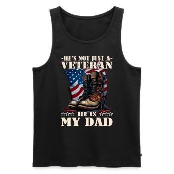 Veteran Dad - Veteran 4th of July - Soldier - Men's Premium Organic Tank Top - black - Front - Michal (187cm)