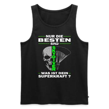 Nur die Besten sind Skydiver & Fallschirmspringer - Männer Premium Bio Tank Top - Schwarz - Vorne - Michal (187cm)