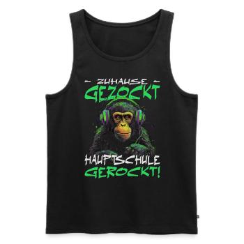 Hauptschule bestanden - Schulabschluss - Männer Premium Bio Tank Top - Schwarz - Vorne - Michal (187cm)
