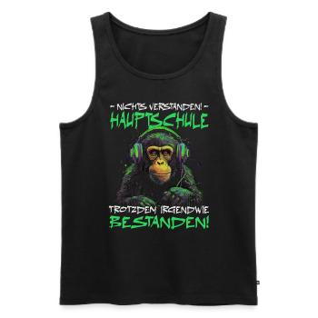 Hauptschule bestanden - Schulabschluss - Männer Premium Bio Tank Top - Schwarz - Vorne - Michal (187cm)