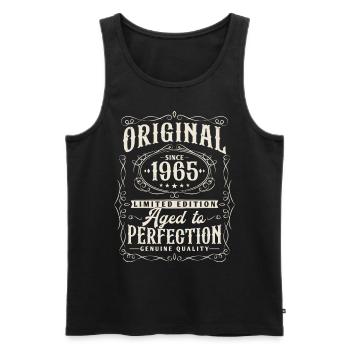 Original 1965 Jahrgang geboren Vintage Geburtstag - Männer Premium Bio Tank Top - Schwarz - Vorne - Michal (187cm)