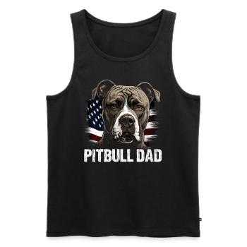 Pitbull Dad - Dog Lover - Dog Owner - Men's Premium Organic Tank Top - black - Front - Michal (187cm)