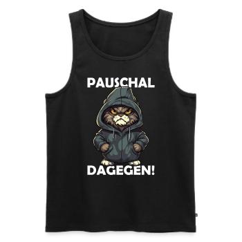 Pauschal dagegen - Bürohumor - Arbeitskollegen - Männer Premium Bio Tank Top - Schwarz - Vorne - Michal (187cm)
