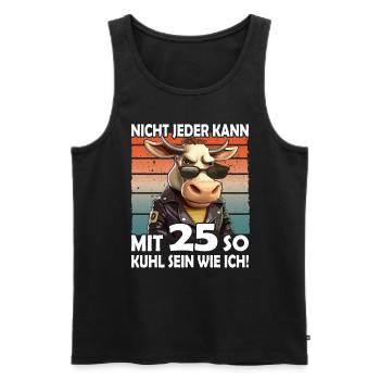 Nicht jeder kann mit 25 Jahren | 25. Geburtstag - Männer Premium Bio Tank Top - Schwarz - Vorne - Michal (187cm)