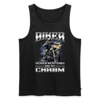 Biker werden nicht grau | Motorradfahrer & Biker - Männer Premium Bio Tank Top - Schwarz - Vorne - Michal (187cm)
