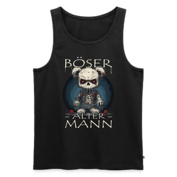 Böser alter Mann - Biker Opa | Motorradfahrer - Männer Premium Bio Tank Top - Schwarz - Vorne - Michal (187cm)