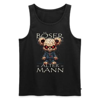 Böser alter Mann - Biker Opa | Motorradfahrer - Männer Premium Bio Tank Top - Schwarz - Vorne - Michal (187cm)