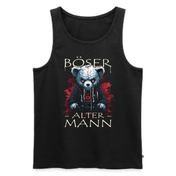 Böser alter Mann - Biker Opa | Motorradfahrer - Männer Premium Bio Tank Top - Schwarz - Vorne - Michal (187cm)