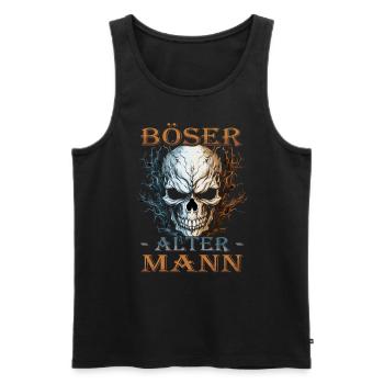 Böser alter Mann - Biker Opa | Motorradfahrer - Männer Premium Bio Tank Top - Schwarz - Vorne - Michal (187cm)