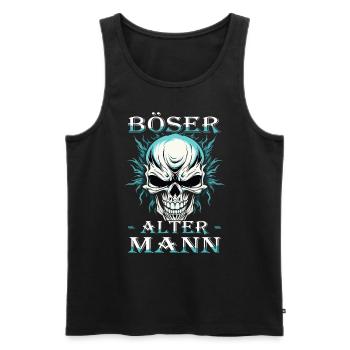 Böser alter Mann - Biker Opa | Motorradfahrer - Männer Premium Bio Tank Top - Schwarz - Vorne - Michal (187cm)