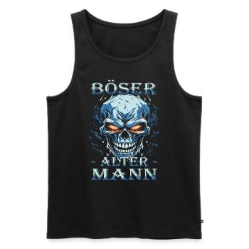 Böser alter Mann - Biker Opa | Motorradfahrer - Männer Premium Bio Tank Top - Schwarz - Vorne - Michal (187cm)