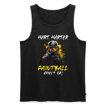 Hart Härter Paintball spielt er | Paintballspieler - Männer Premium Bio Tank Top - Schwarz - Vorne - Michal (187cm)