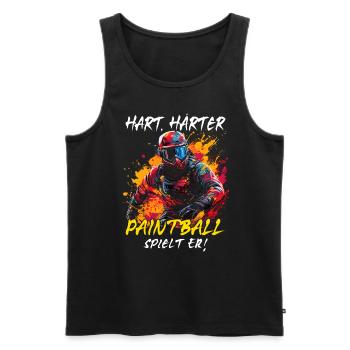 Hart Härter Paintball spielt er | Paintballspieler - Männer Premium Bio Tank Top - Schwarz - Vorne - Michal (187cm)
