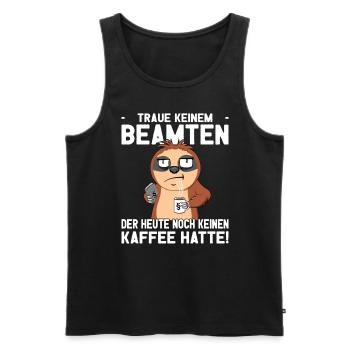 Beamtensprüche - öffentlicher Dienst - Faultier - Männer Premium Bio Tank Top - Schwarz - Vorne - Michal (187cm)