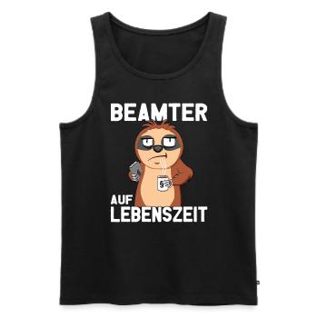 Beamtensprüche - öffentlicher Dienst - Faultier - Männer Premium Bio Tank Top - Schwarz - Vorne - Michal (187cm)