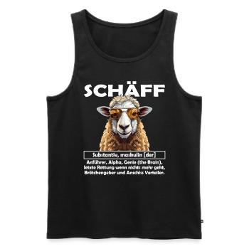 Schäff | Chef | Teamleiter| Abteilungsleiter - Männer Premium Bio Tank Top - Schwarz - Vorne - Michal (187cm)