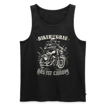 Biker werden nicht grau Motorradfahrer & Biker Opa - Männer Premium Bio Tank Top - Schwarz - Vorne - Michal (187cm)