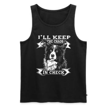I'll keep the chaos in check Border Collie | Canine - Men's Premium Organic Tank Top - black - Front - Michal (187cm)