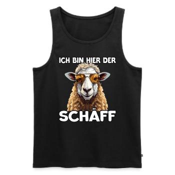 Schäff | Chef | Teamleiter| Abteilungsleiter - Männer Premium Bio Tank Top - Schwarz - Vorne - Michal (187cm)