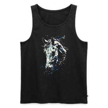 Cavalier Horse Girl - Cavalier de dressage western - Débardeur bio Premium Homme - noir - Devant - Michal (187cm)