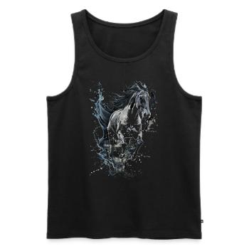 Cavalier Horse Girl - Cavalier de dressage western - Débardeur bio Premium Homme - noir - Devant - Michal (187cm)